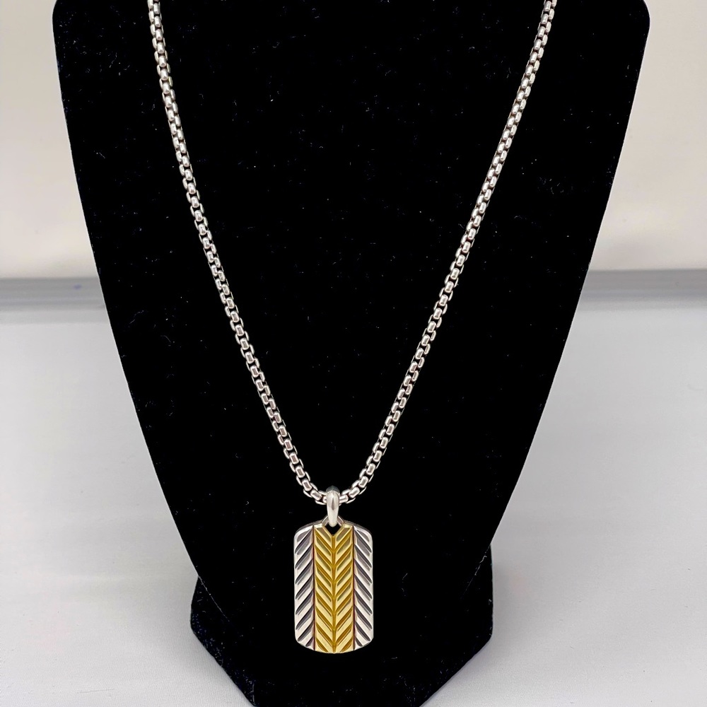 Authentic David Yurman Chevron Dog Tag